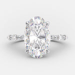 4.0 CT Oval Cut Dainty Style Pave Moissanite Engagement Ring 5