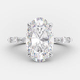 4.0 CT Oval Cut Dainty Style Pave Moissanite Engagement Ring 5