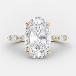 4.0 CT Oval Cut Dainty Style Pave Moissanite Engagement Ring 6
