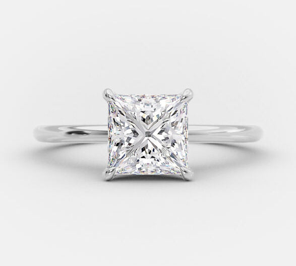 1.35 CT Princess Cut Solitaire Moissanite Engagement Ring 4