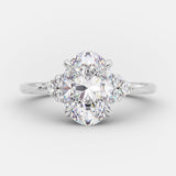 2.72 CT Oval Cut Cluster Setting Moissanite Engagement Ring 4
