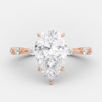 2.50 CT Pear Cut Dainty Pave Setting Moissanite Engagement Ring 7