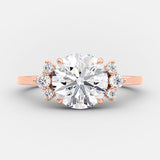 2.0 CT Round Cluster Style Moissanite Engagement Ring 7