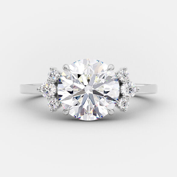 2.0 CT Round Cluster Style Moissanite Engagement Ring 5