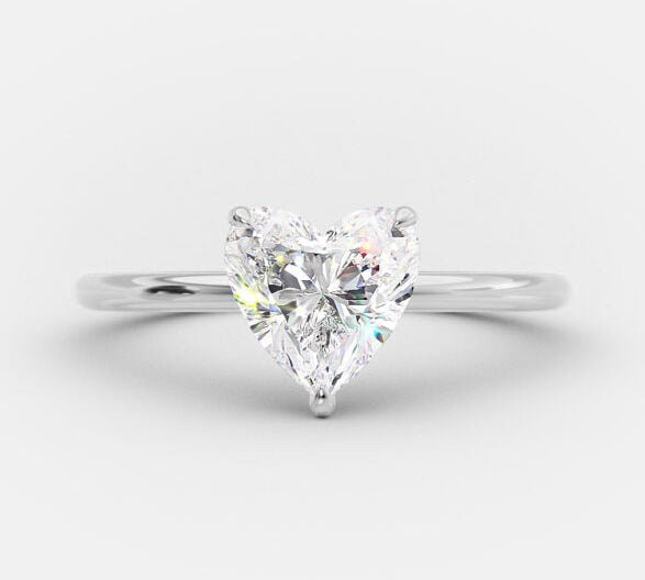 1.10 CT Heart Cut Solitaire Moissanite Engagement Ring 5