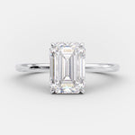 3.17  CT Emerald Cut Solitaire Style Moissanite Engagement Ring 4