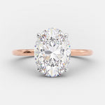 2.72 CT Oval Solitaire & Hidden Halo Moissanite Engagement Ring 7