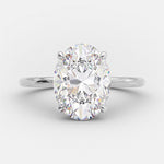 2.72 CT Oval Solitaire & Hidden Halo Moissanite Engagement Ring 5