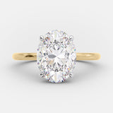 2.72 CT Oval Solitaire & Hidden Halo Moissanite Engagement Ring 6