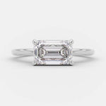 1.5 CT Emerald East West Solitaire Moissanite Engagement Ring 5