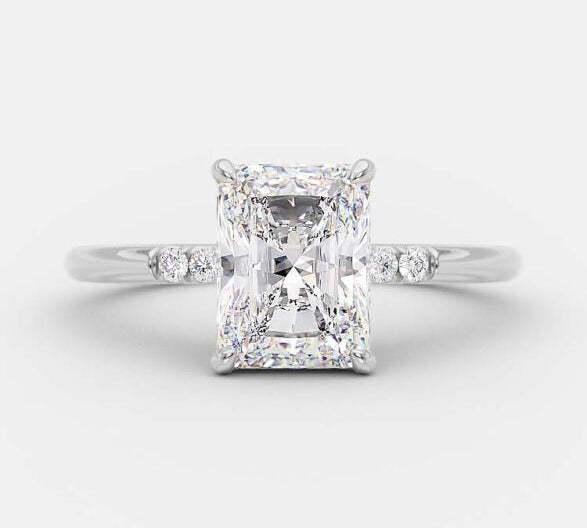 2.43 CT Radiant Cut Solitaire Style Moissanite Engagement Ring 5