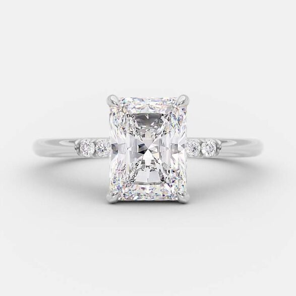 2.43 CT Radiant Cut Solitaire Style Moissanite Engagement Ring 5