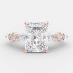 2.43 CT Radiant Pave Setting Moissanite Engagement Ring 6