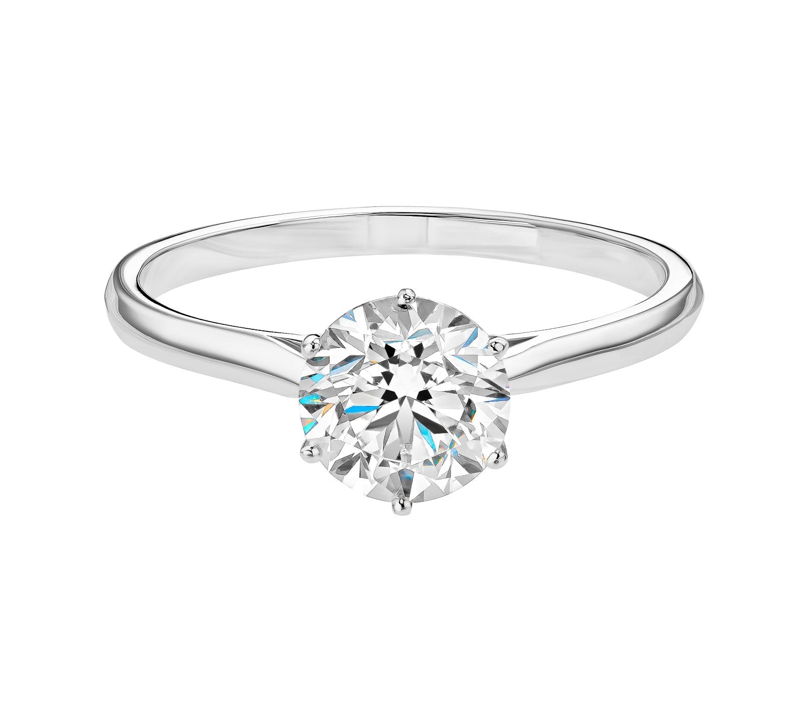1.0 CT Round Shaped Moissanite Solitaire Engagement Ring 1