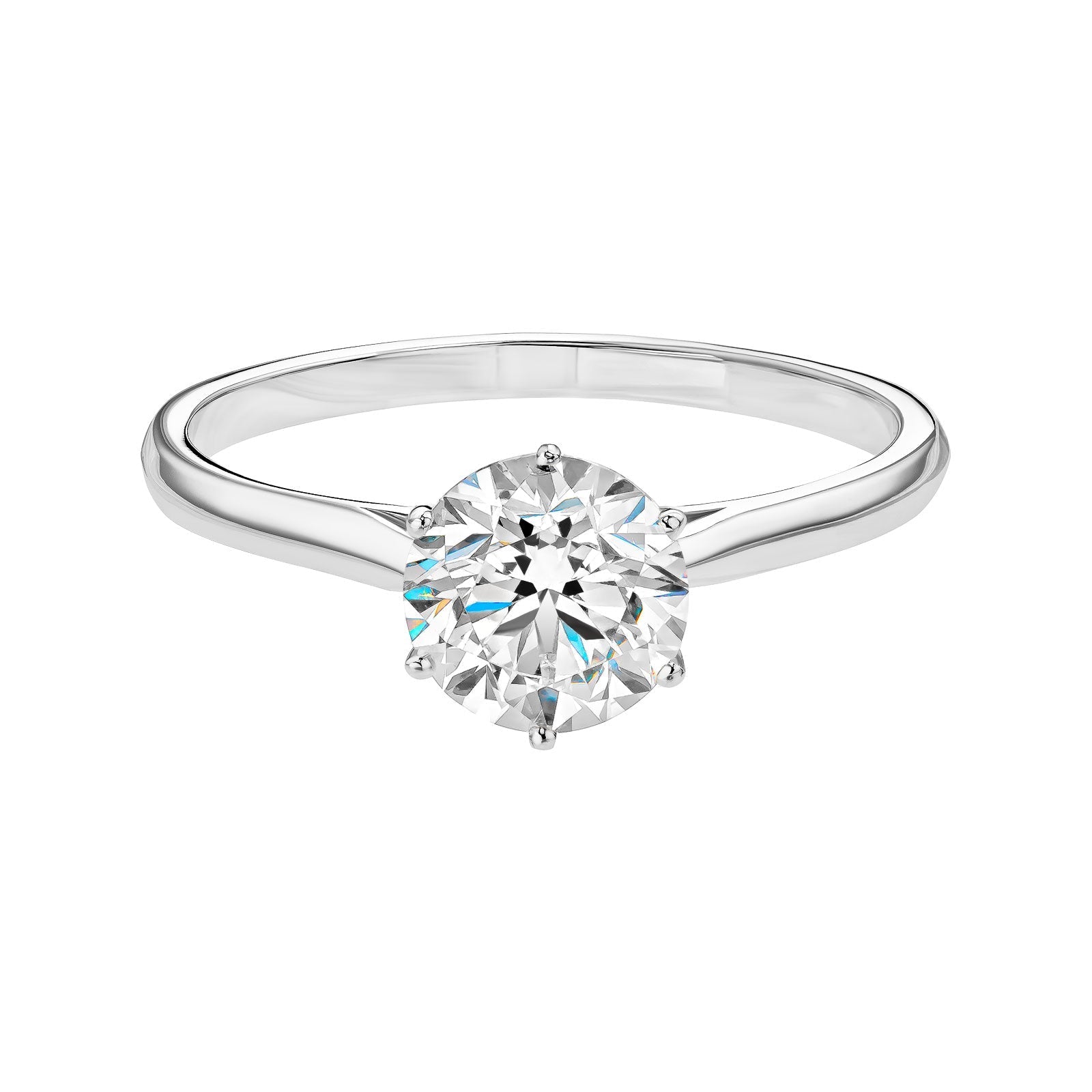 1.0 CT Round Shaped Moissanite Solitaire Engagement Ring 1