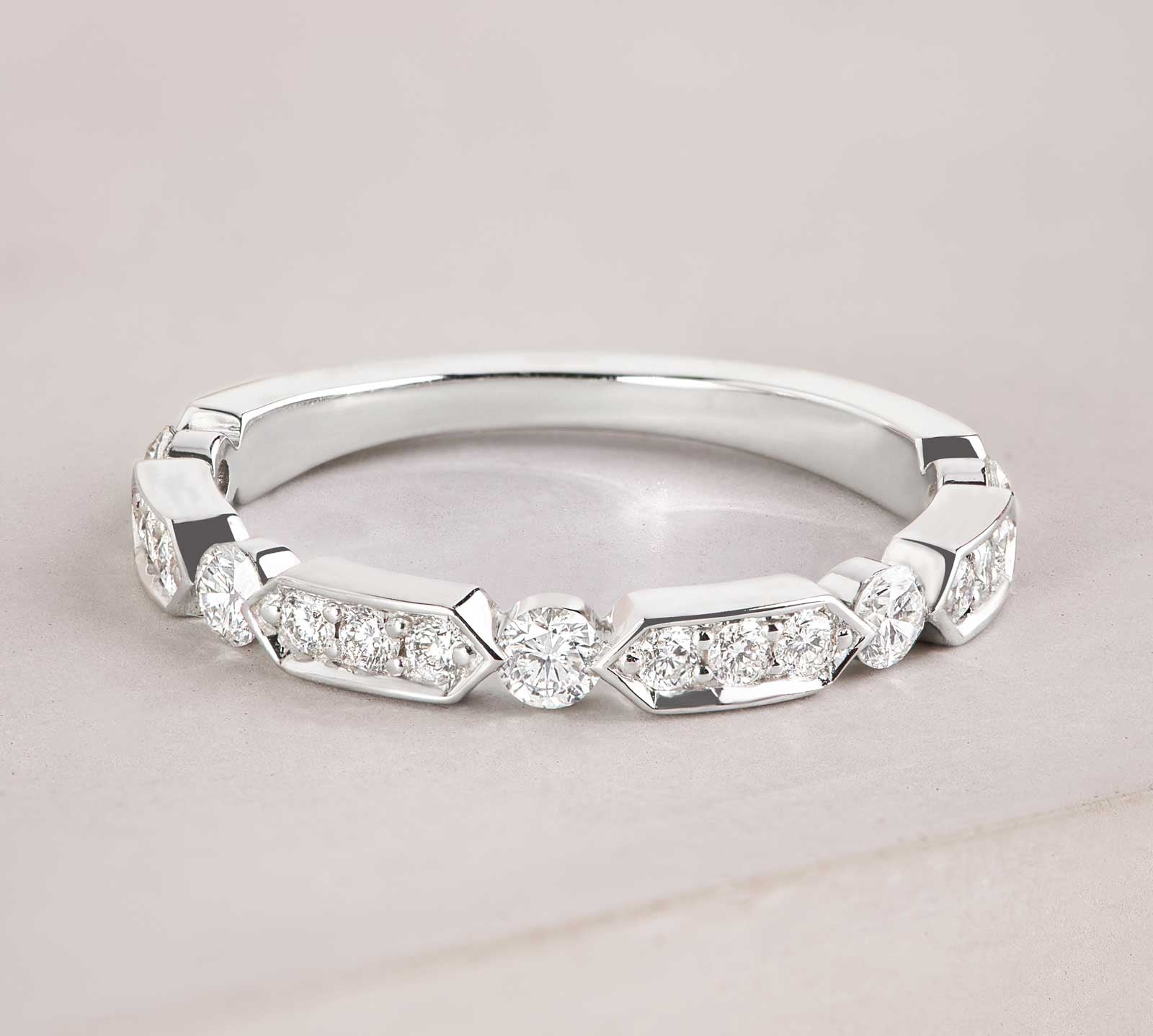 0.50 CT Round Shaped Moissanite Minimalist Wedding Band 1