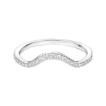 0.179 CT Round Shaped Moissanite Curved Wedding Band 6