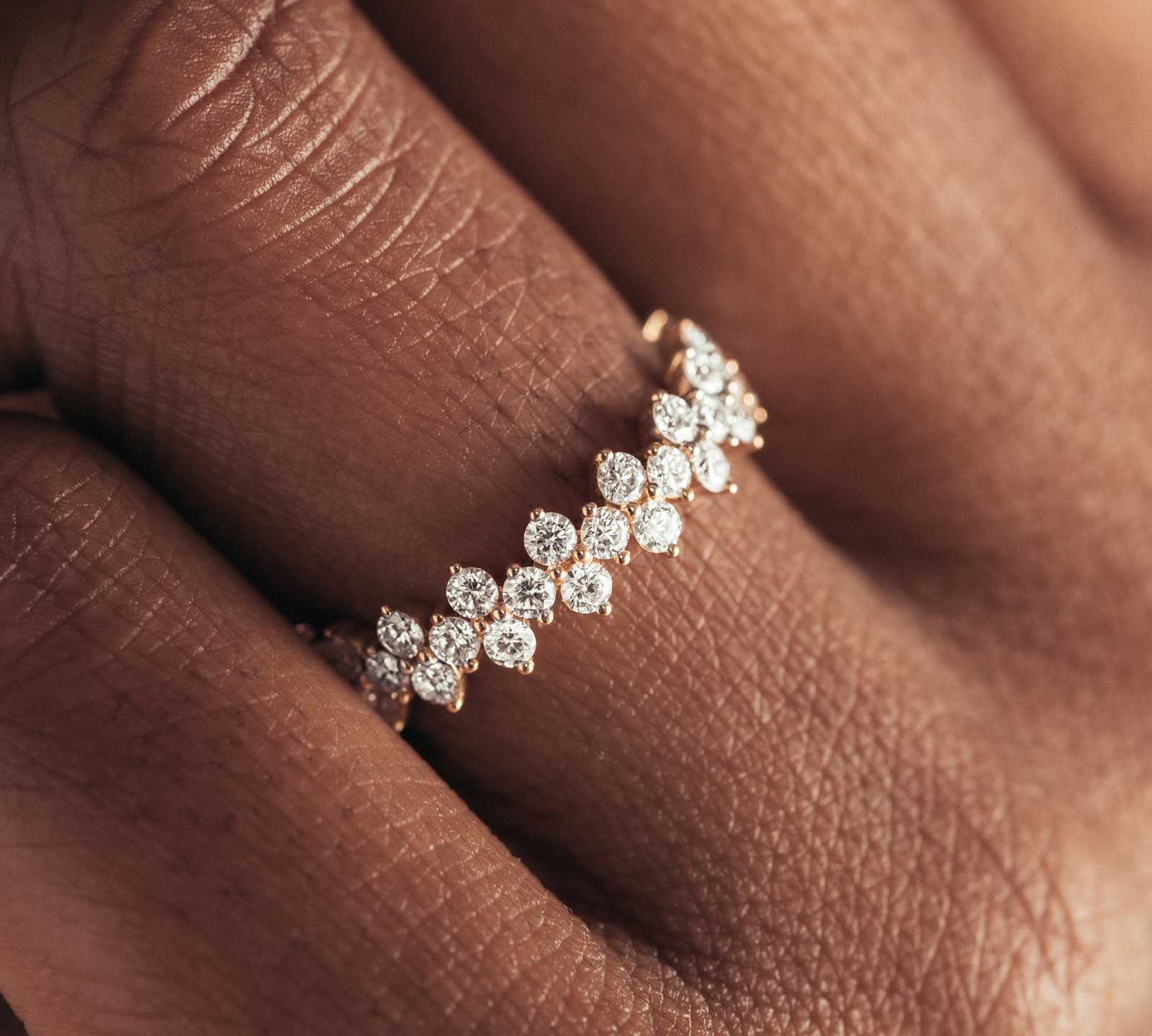 1.20 CT Round Shaped Moissanite Cluster Wedding Band 3