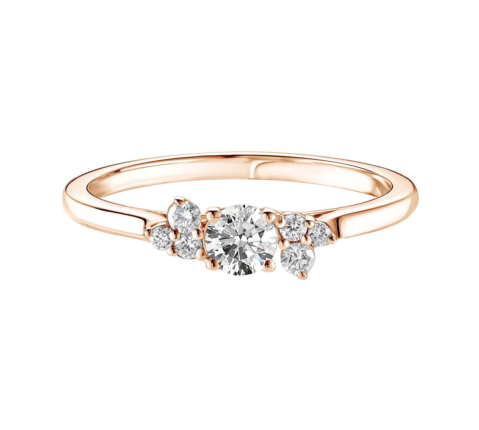 0.25 CT Round Shaped Moissanite Cluster Engagement Ring 1