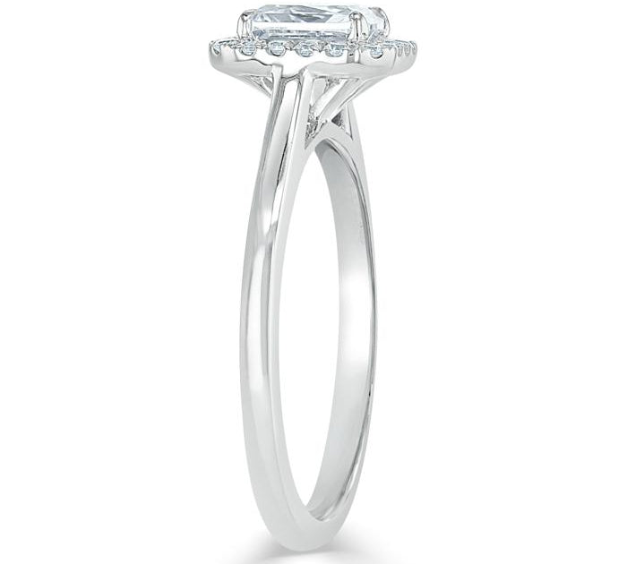 1.0 CT Radiant Cut Halo Moissanite Engagement Ring 3
