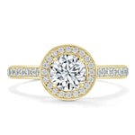 0.75 CT Round Cut Halo Pave Moissanite Engagement Ring 5