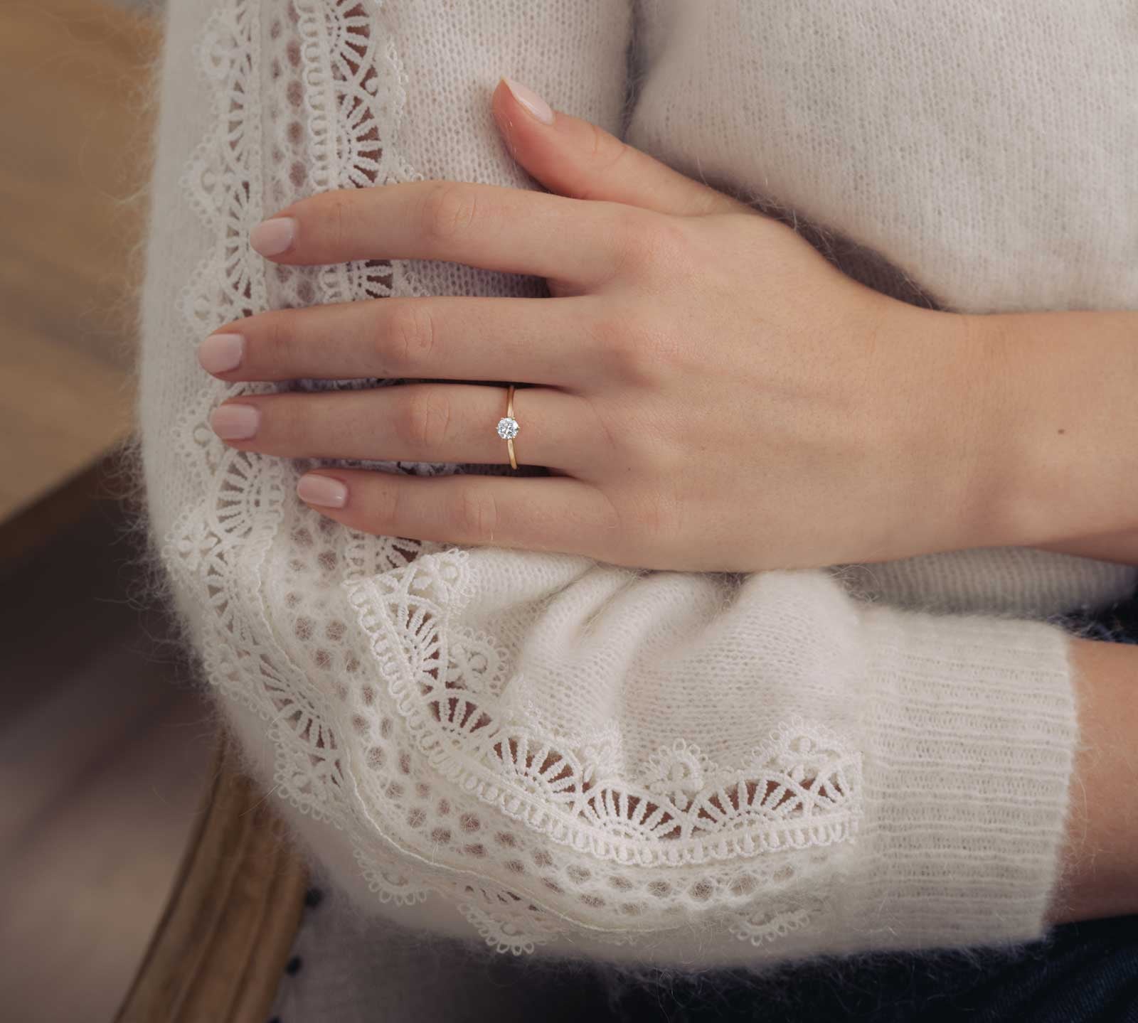 0.40 CT Round Shaped Moissanite Solitaire Engagement Ring 3