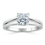 1.0 CT Cushion Cut Solitaire Split Shank Setting Moissanite Engagement Ring 2