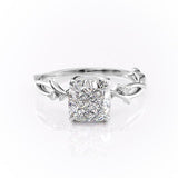 2.54 CT Cushion Cut Twig Style Pave Moissanite Engagement Ring 10