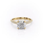 2.54 CT Cushion Cut Pave Setting Moissanite Engagement Ring 11