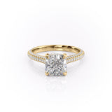 2.54 CT Cushion Cut Pave Setting Moissanite Engagement Ring 11