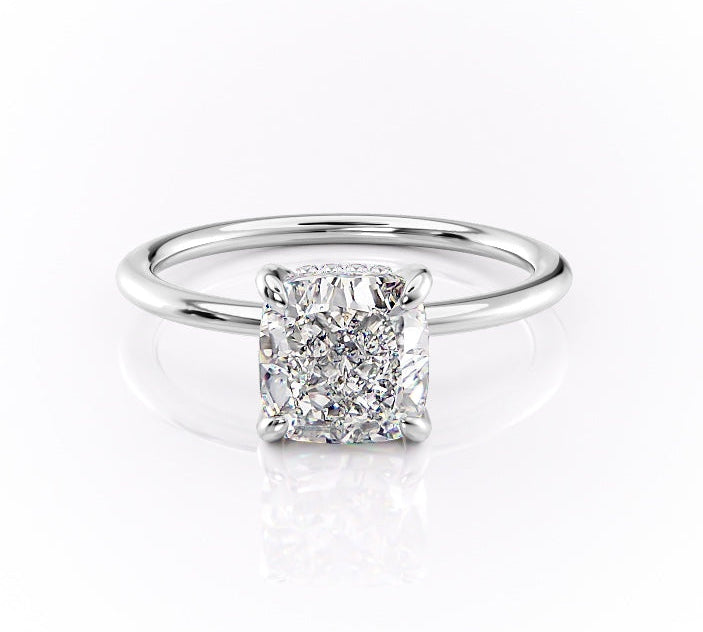 2.54 CT Cushion Cut Solitaire Moissanite Engagement Ring 10