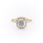 2.54 CT Cushion Cut Halo Style Moissanite Engagement Ring 11