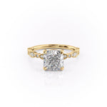 2.15 CT Cushion Cut Pave Moissanite Engagement Ring 11
