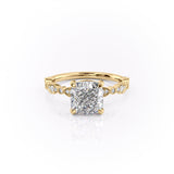2.15 CT Cushion Cut Pave Moissanite Engagement Ring 11
