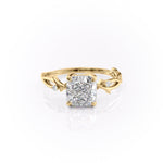2.54 CT Cushion Cut Twig Style Pave Moissanite Engagement Ring 11