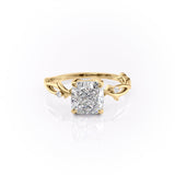 2.54 CT Cushion Cut Twig Style Pave Moissanite Engagement Ring 11