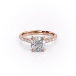 2.54 CT Cushion Cut Pave Setting Moissanite Engagement Ring 12