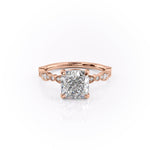 2.15 CT Cushion Cut Pave Moissanite Engagement Ring 12