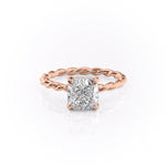 2.15 CT Cushion Cut Twisted Band Moissanite Engagement Ring 12