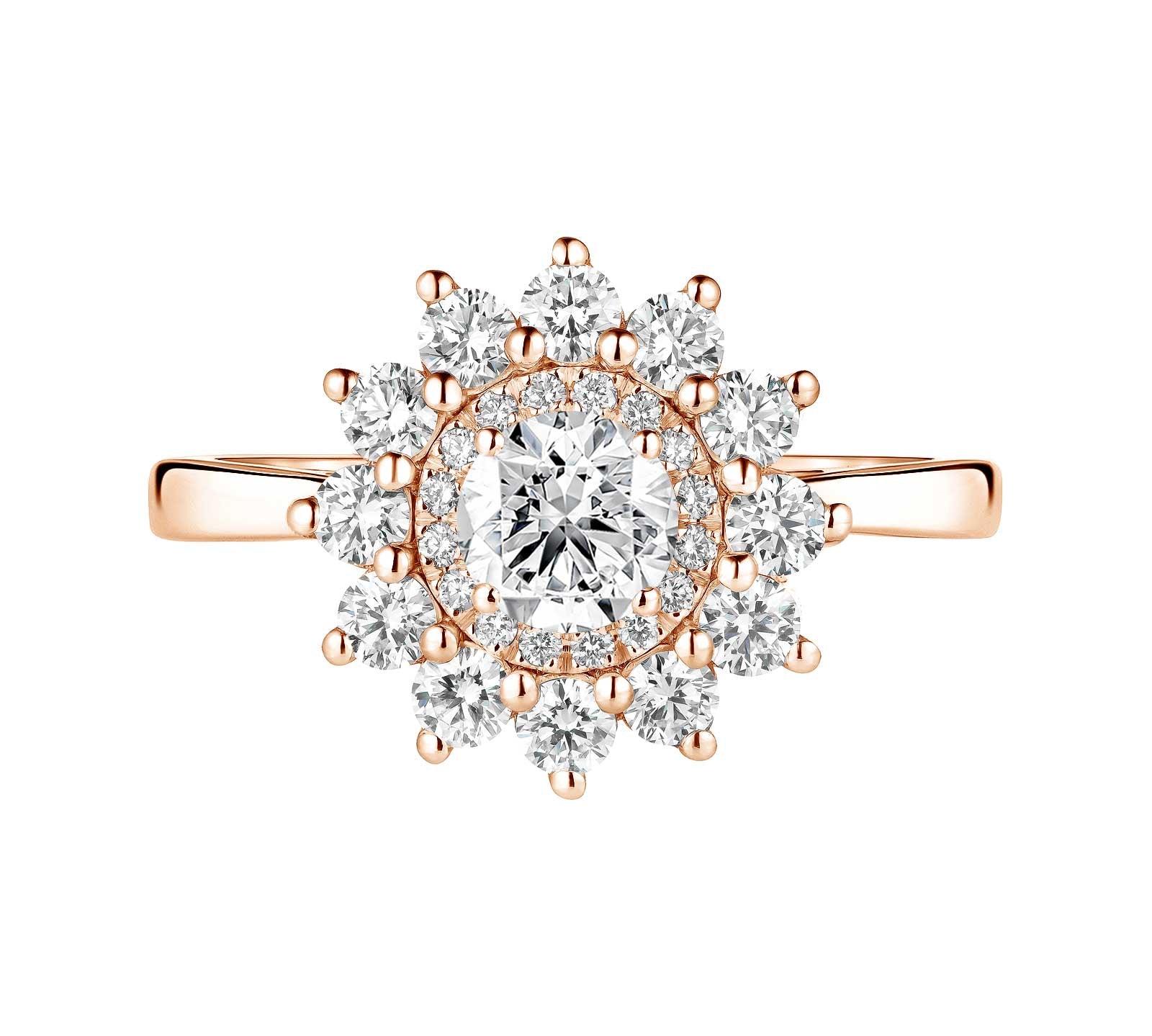 0.50 CT Round Shaped Moissanite Halo Engagement Ring 2