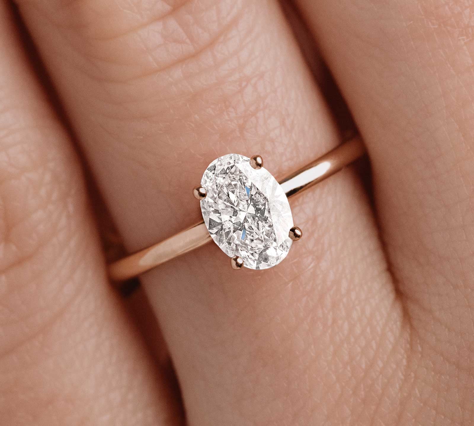 0.70 CT Oval Shaped Moissanite Solitaire Engagement Ring 2