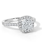 1.50 CT Cushion Cut Halo Pave Setting Moissanite Engagement Ring 3