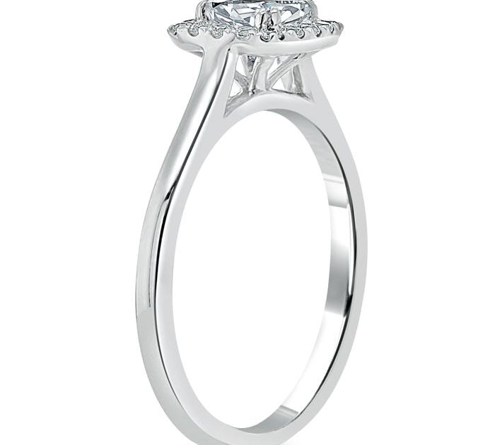 0.75 CT Cushion Cut Halo Moissanite Engagement Ring 3