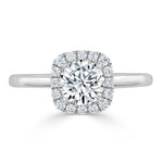 0.75 CT Round Cut Halo Moissanite Engagement Ring 1