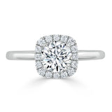 0.75 CT Round Cut Halo Moissanite Engagement Ring 1