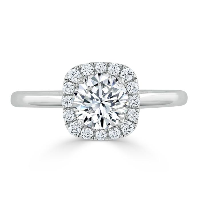 0.75 CT Round Cut Halo Moissanite Engagement Ring 1