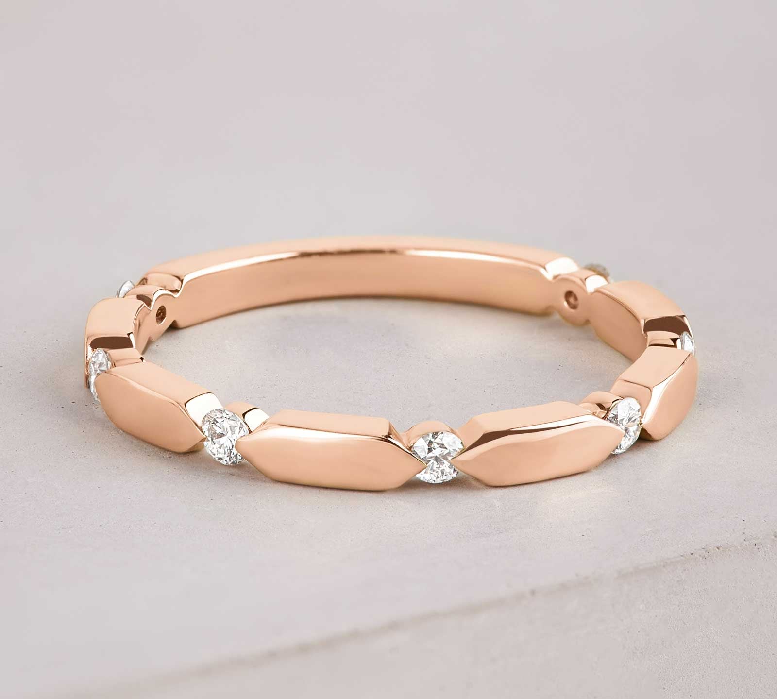 0.15 CT Round Shaped Moissanite Dainty Wedding Band 1