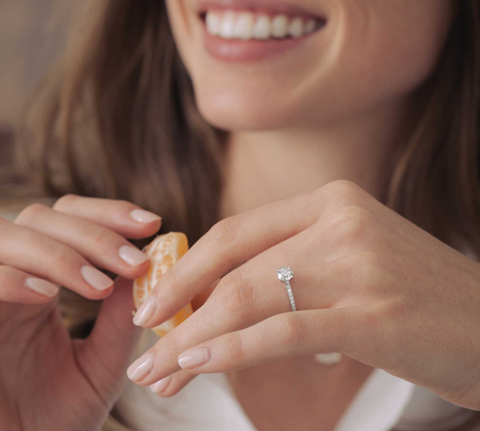 0.80 CT Round Shaped Moissanite Pave Setting Engagement Ring 3