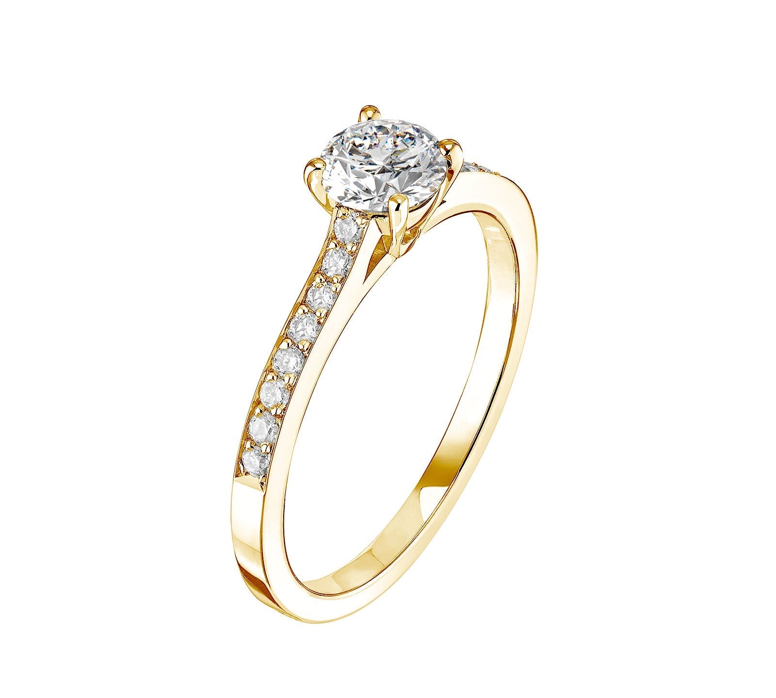 0.50 CT Round Shaped Moissanite Pave Setting Engagement Ring 1