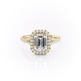 1.91 CT Emerald Cut Halo Split Shank Setting Moissanite Engagement Ring 11